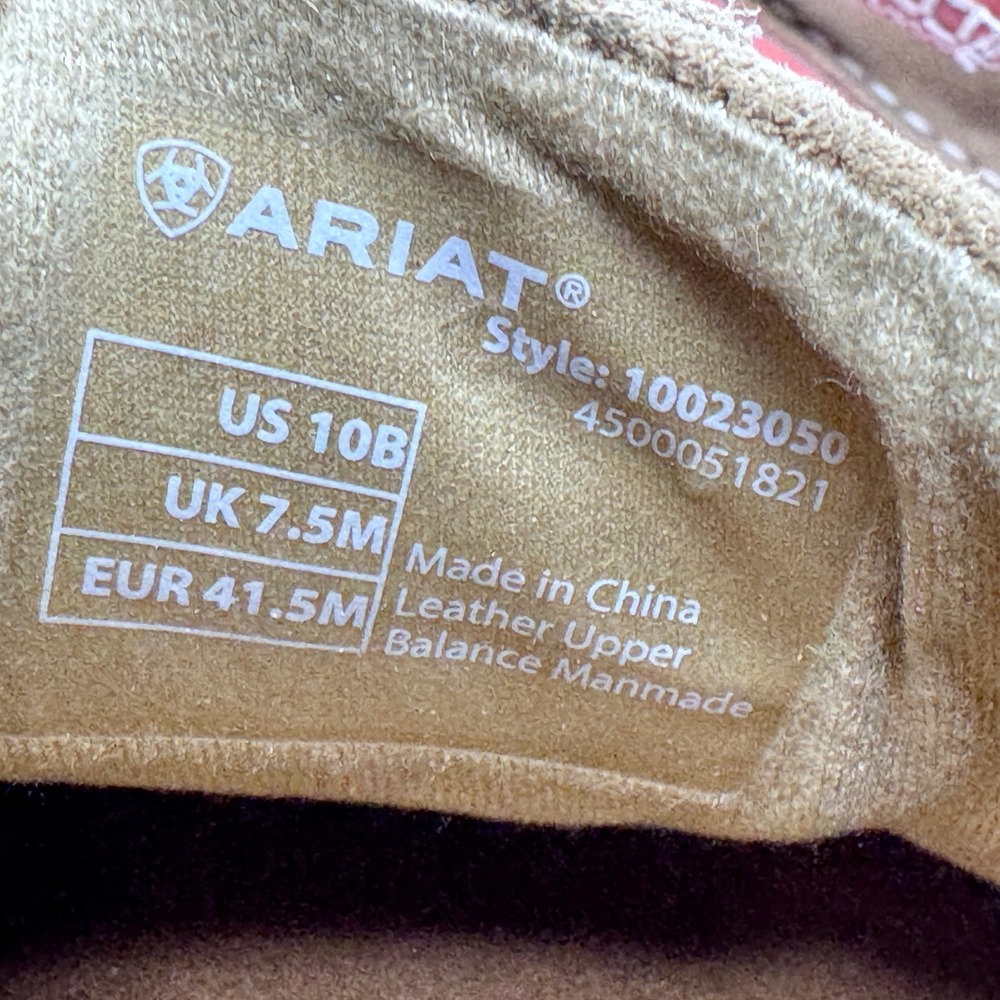 Ariat Women Tan Red Leather Suede Boat Shoes Style 10023050 Size 10B - Picture 4 of 5